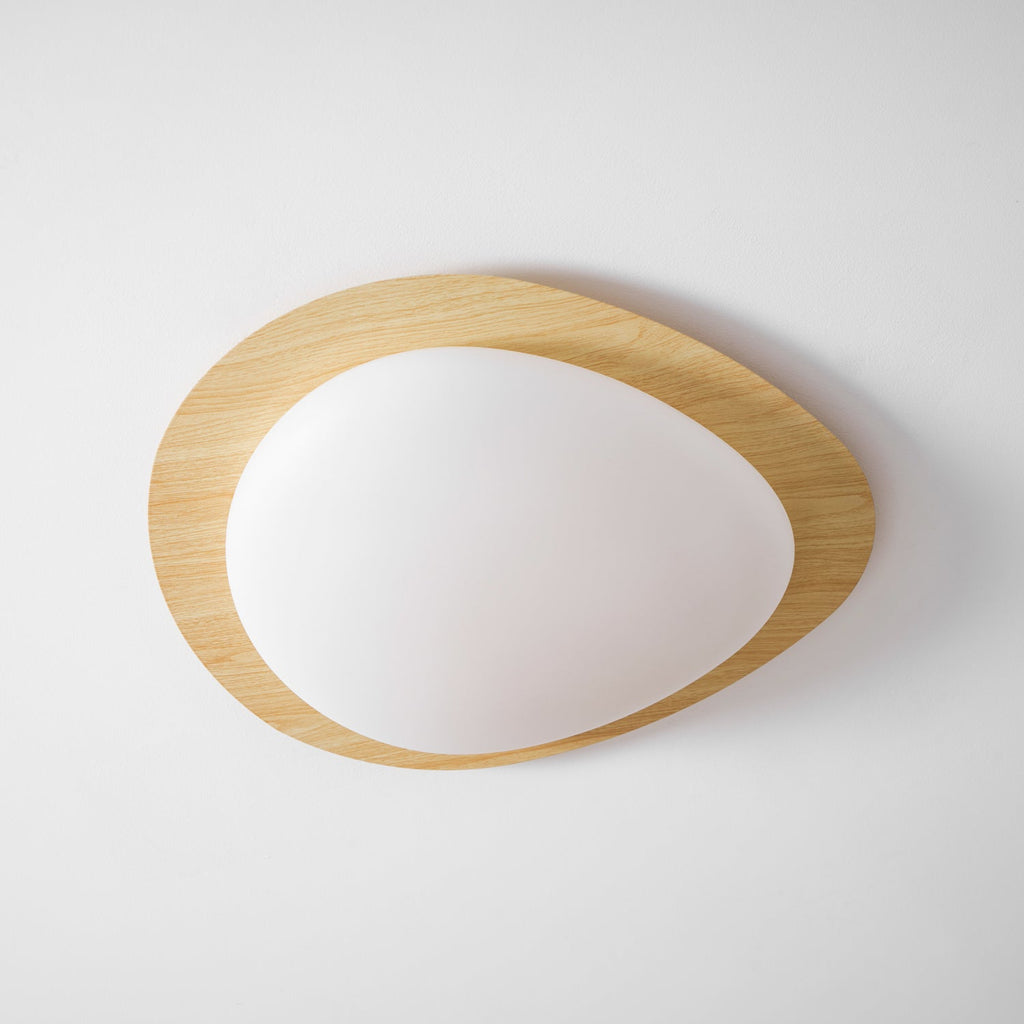 Pebble Ceiling Light | Dimmable, Walnut Wood Grain Design for Indoor Home Decor