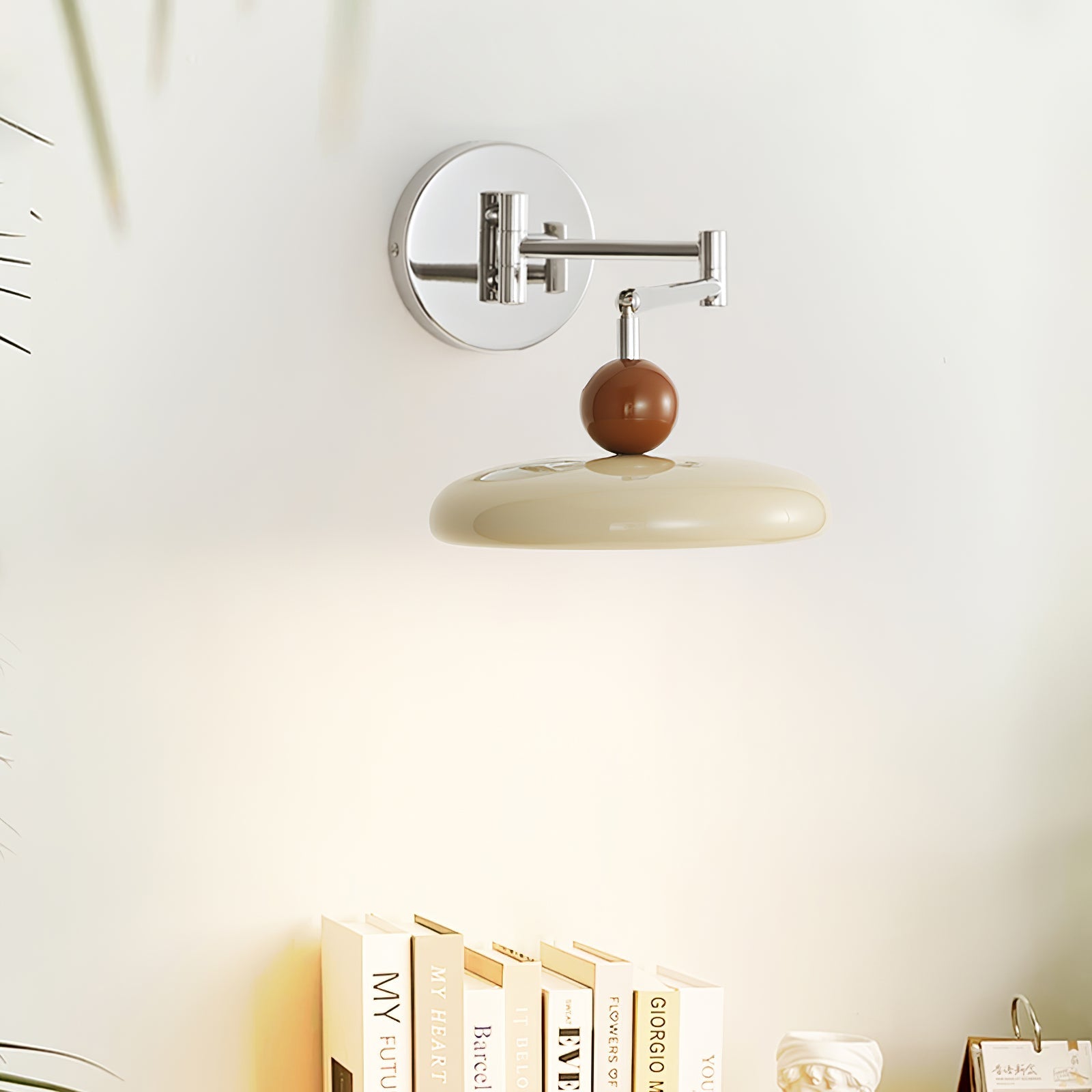 Swing Arm Wall Lamp | Metal & Acrylic, Integrated LED for Indoor Use, Warm to Cool Light Options