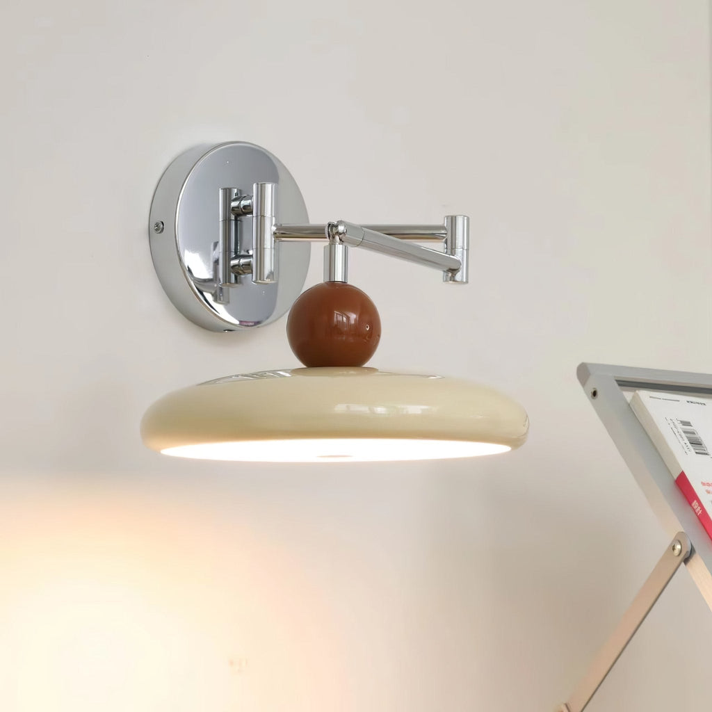 Swing Arm Wall Lamp | Metal & Acrylic, Integrated LED for Indoor Use, Warm to Cool Light Options