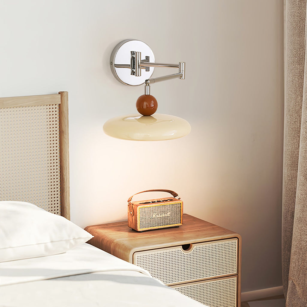 Swing Arm Wall Lamp | Metal & Acrylic, Integrated LED for Indoor Use, Warm to Cool Light Options