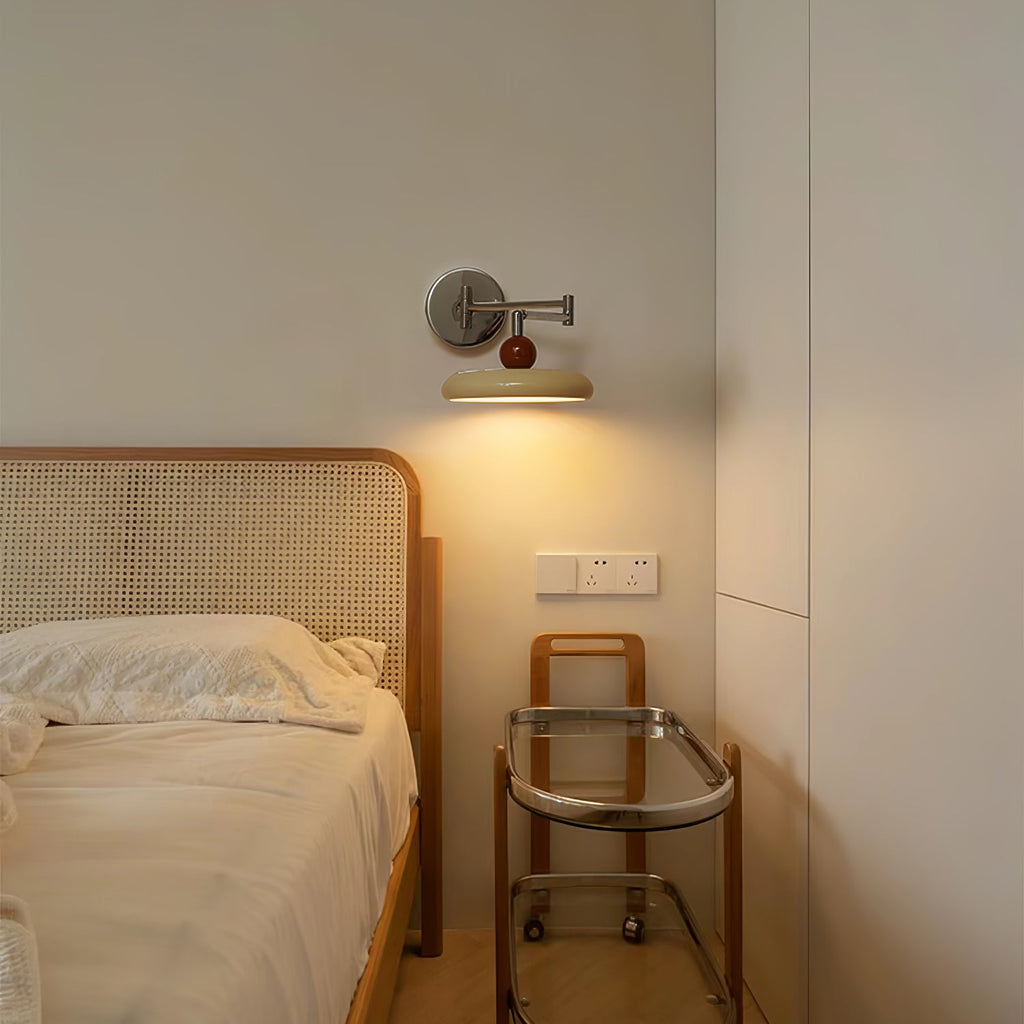 LED Swing Arm Wall Lamp - Adjustable Modern Lighting Fixture for Reading & Bedroom Use