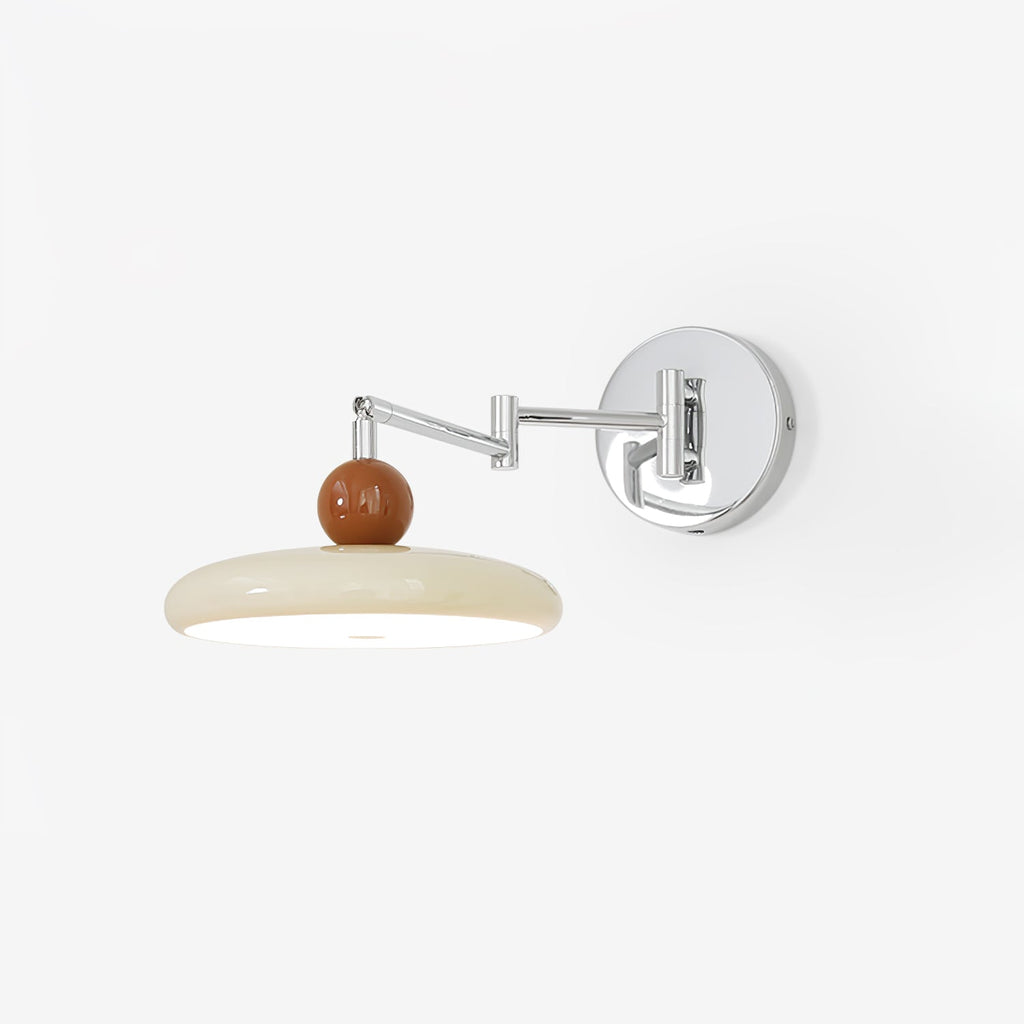 Swing Arm Wall Lamp | Metal & Acrylic, Integrated LED for Indoor Use, Warm to Cool Light Options