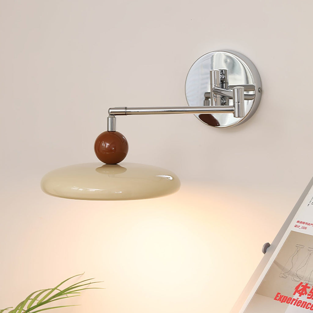 Swing Arm Wall Lamp | Metal & Acrylic, Integrated LED for Indoor Use, Warm to Cool Light Options