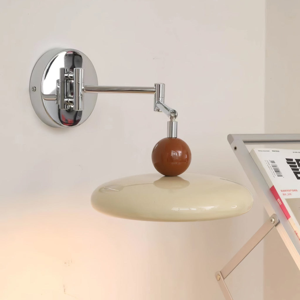 Swing Arm Wall Lamp | Metal & Acrylic, Integrated LED for Indoor Use, Warm to Cool Light Options