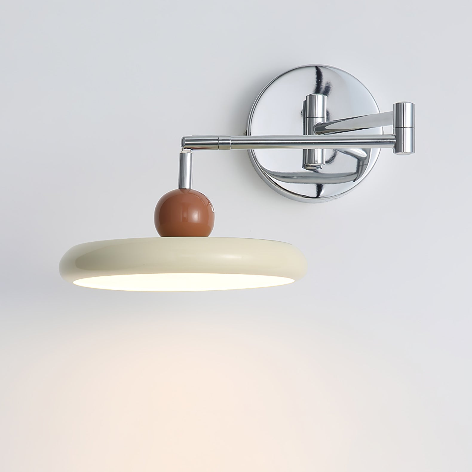 Swing Arm Wall Lamp | Metal & Acrylic, Integrated LED for Indoor Use, Warm to Cool Light Options