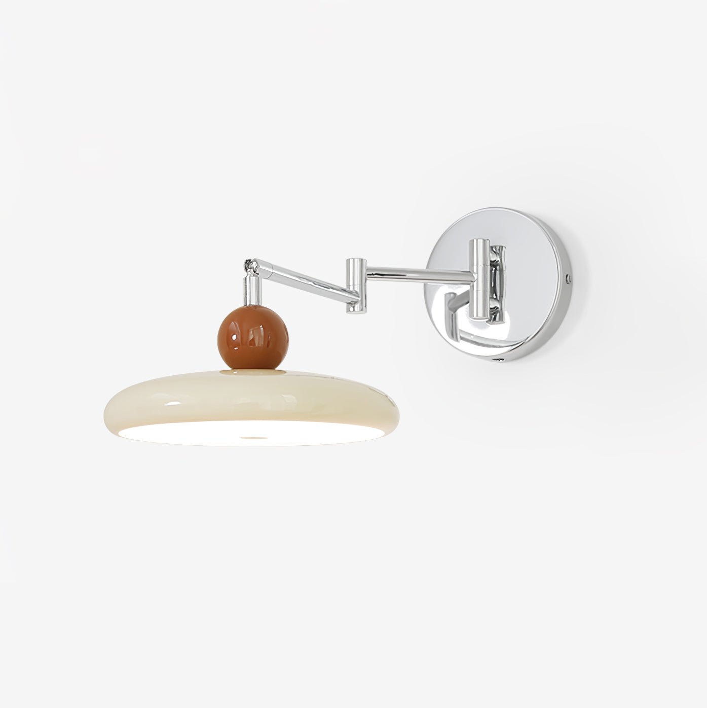 Swing Arm Wall Lamp | Metal & Acrylic, Integrated LED for Indoor Use, Warm to Cool Light Options