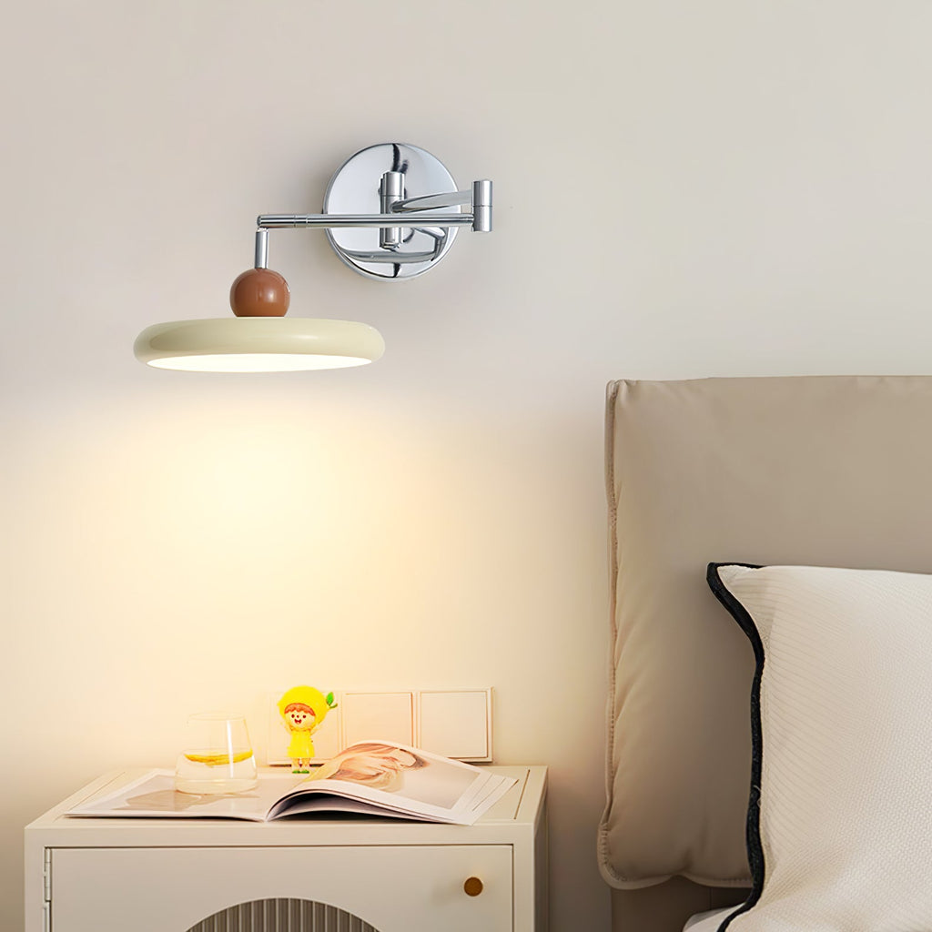 LED Swing Arm Wall Lamp - Adjustable Modern Lighting Fixture for Reading & Bedroom Use