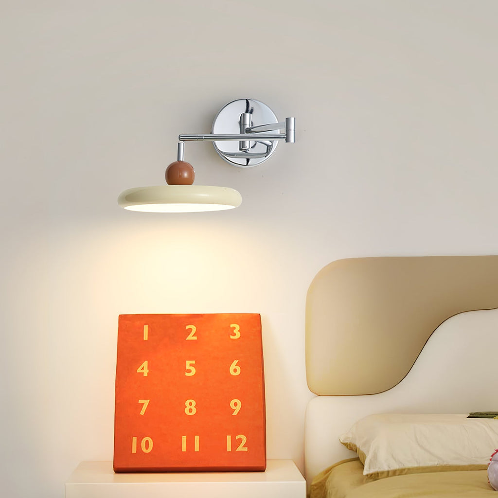 LED Swing Arm Wall Lamp - Adjustable Modern Lighting Fixture for Reading & Bedroom Use