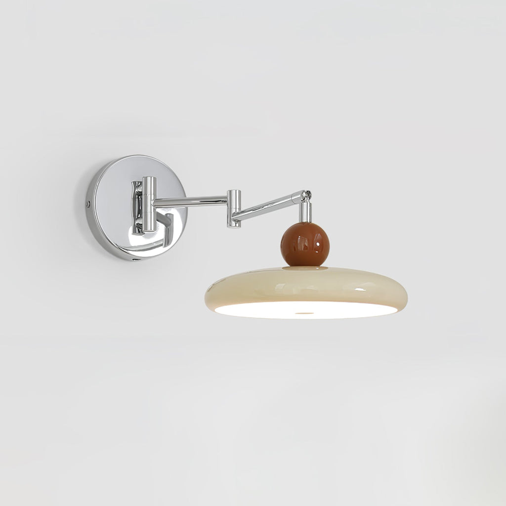 Swing Arm Wall Lamp | Metal & Acrylic, Integrated LED for Indoor Use, Warm to Cool Light Options
