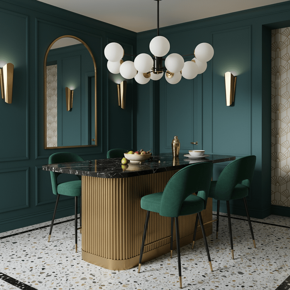 Modern Brass Orb Chandelier | Frosted Glass, 6-8 Lights & Ideal for Dining Rooms and Living Areas