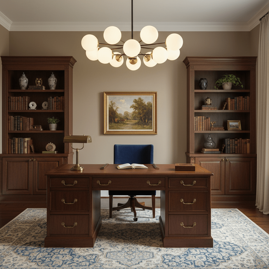 Modern Brass Orb Chandelier | Frosted Glass, 6-8 Lights & Ideal for Dining Rooms and Living Areas