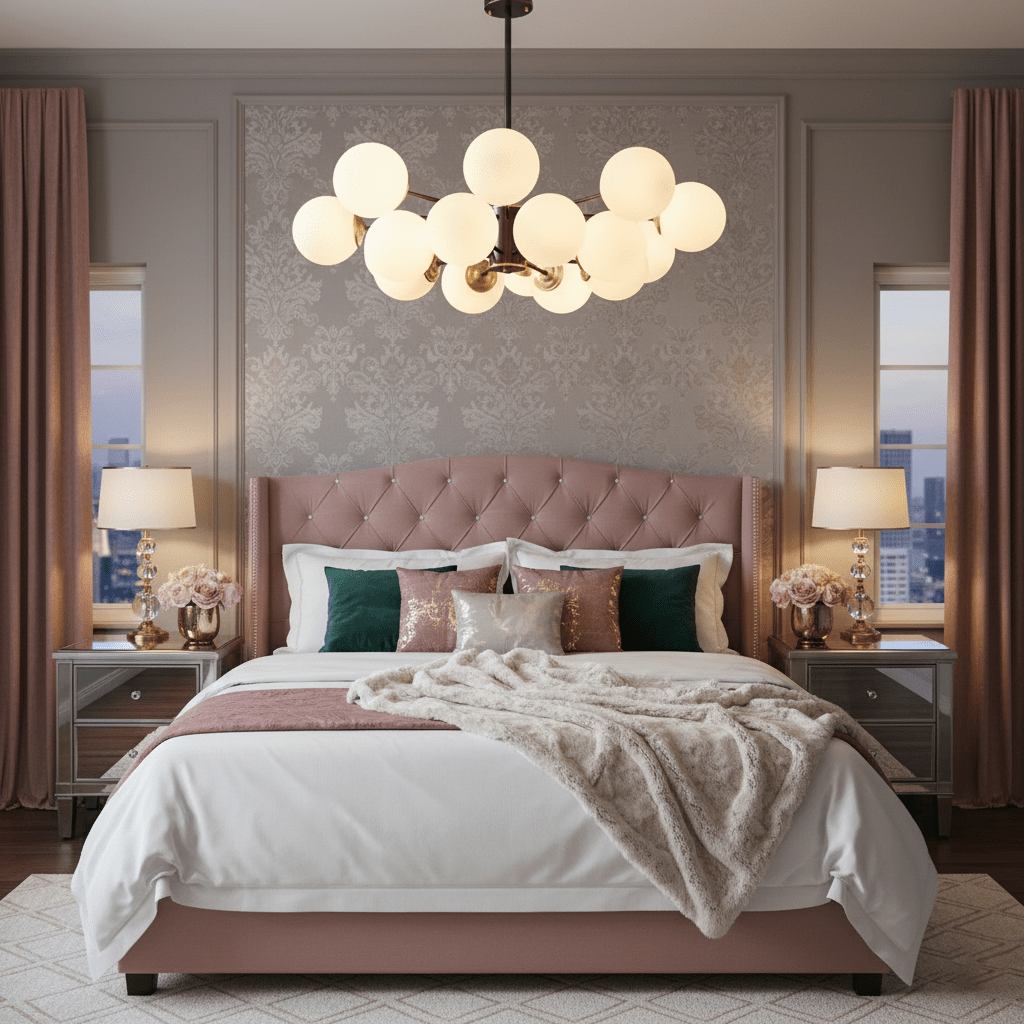 Modern Brass Orb Chandelier | Frosted Glass, 6-8 Lights & Ideal for Dining Rooms and Living Areas