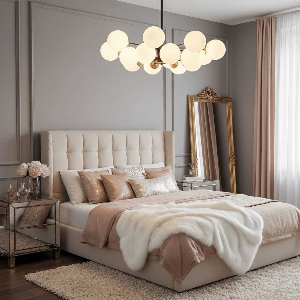 Modern Brass Orb Chandelier | Frosted Glass, 6-8 Lights & Ideal for Dining Rooms and Living Areas