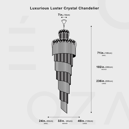 Extra Large Crystal Chandelier for High Ceilings: 5 Ft Luxurious Hanging Lights for Living Room