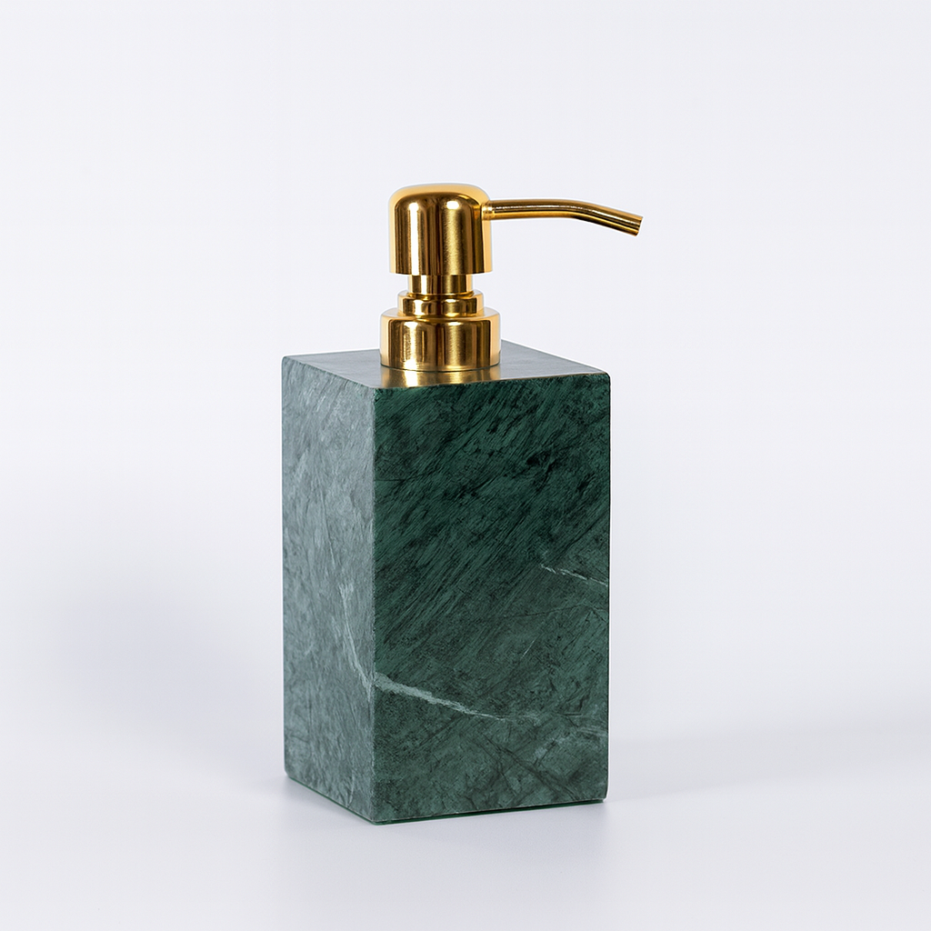 Solid Marble Soap Dispenser with Metal Pump – 1kg Natural Stone Lotion & Hand Sanitizer Bottle for Bathroom or Kitchen