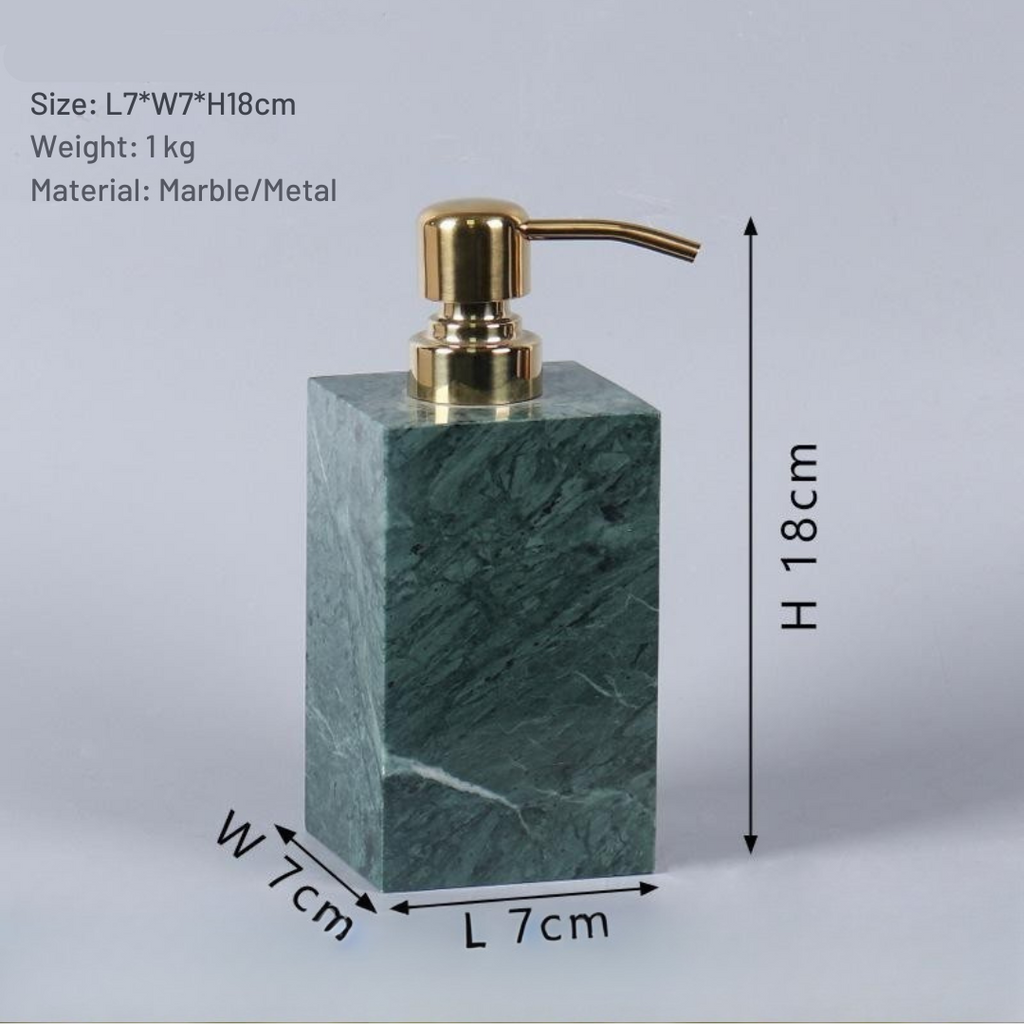 Solid Marble Soap Dispenser with Metal Pump – 1kg Natural Stone Lotion & Hand Sanitizer Bottle for Bathroom or Kitchen