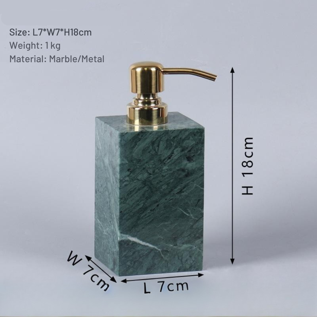 Solid Marble Soap Dispenser with Metal Pump – 1kg Natural Stone Lotion & Hand Sanitizer Bottle for Bathroom or Kitchen