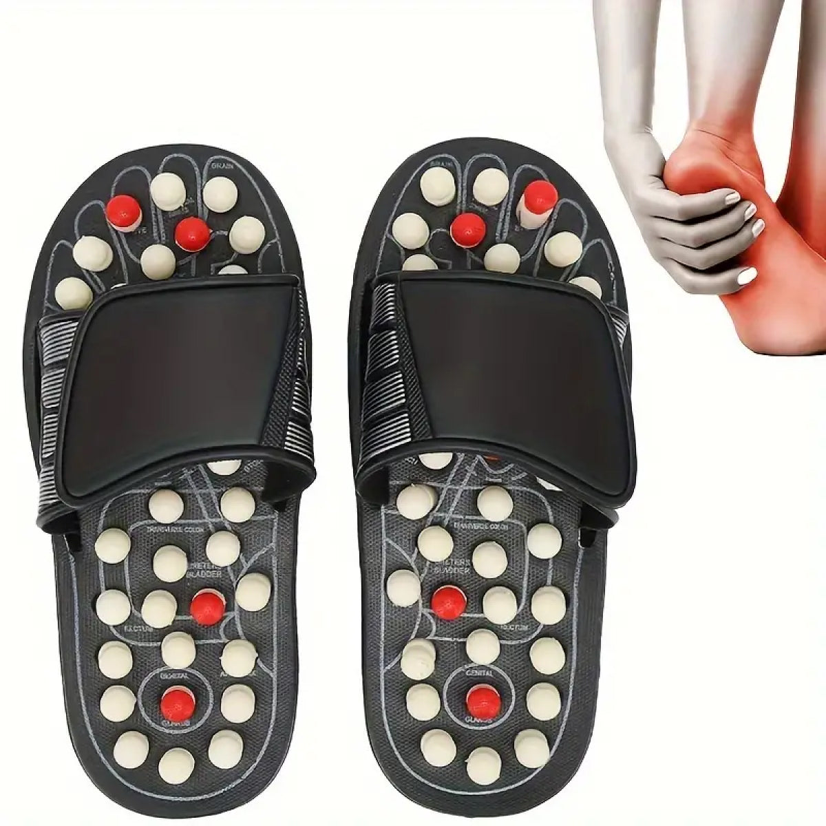 Acupressure Reflexology Massage Slippers | Therapeutic Footwear for Relaxation & Stress Relief - Comfortable & Effective