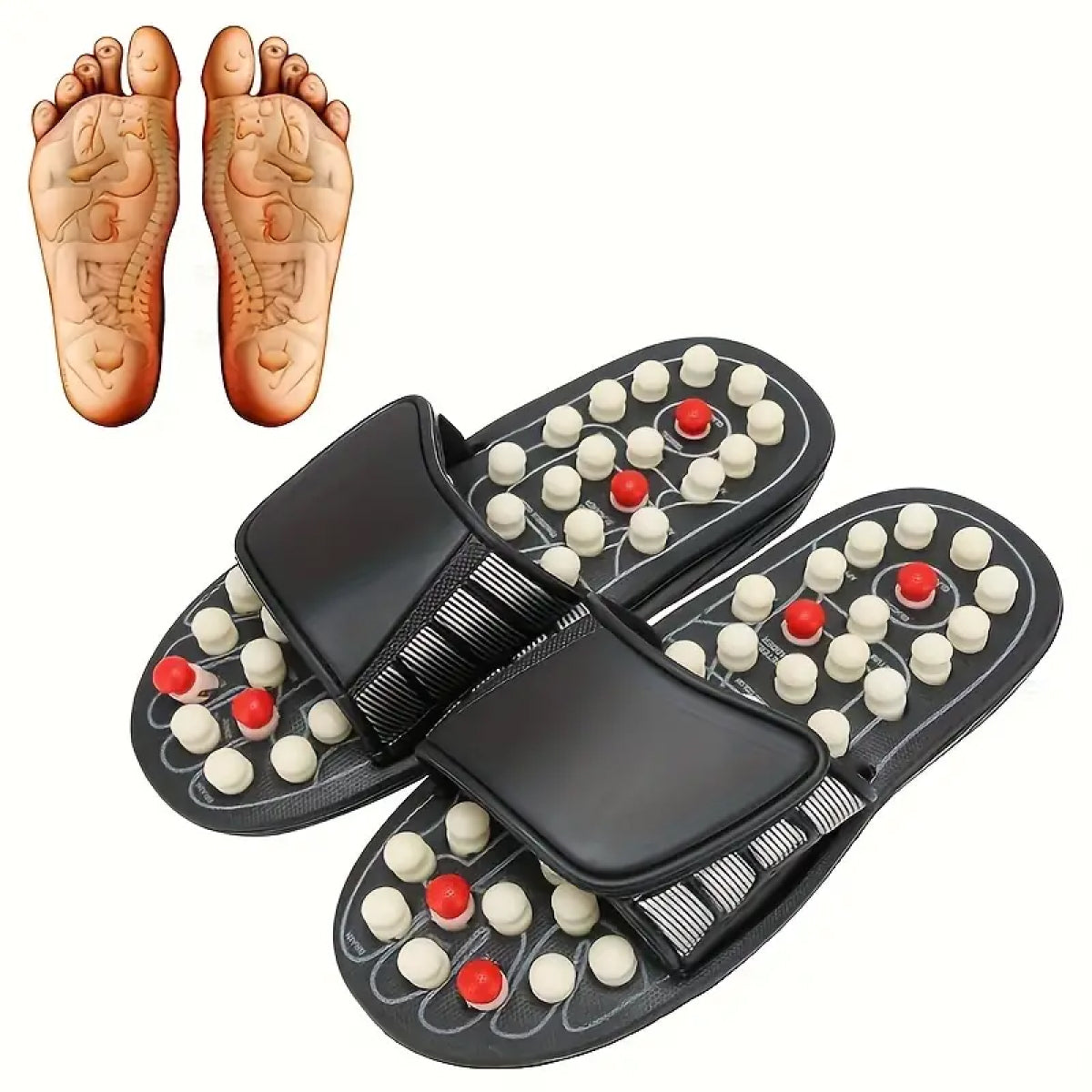 Acupressure Reflexology Massage Slippers | Therapeutic Footwear for Relaxation & Stress Relief - Comfortable & Effective