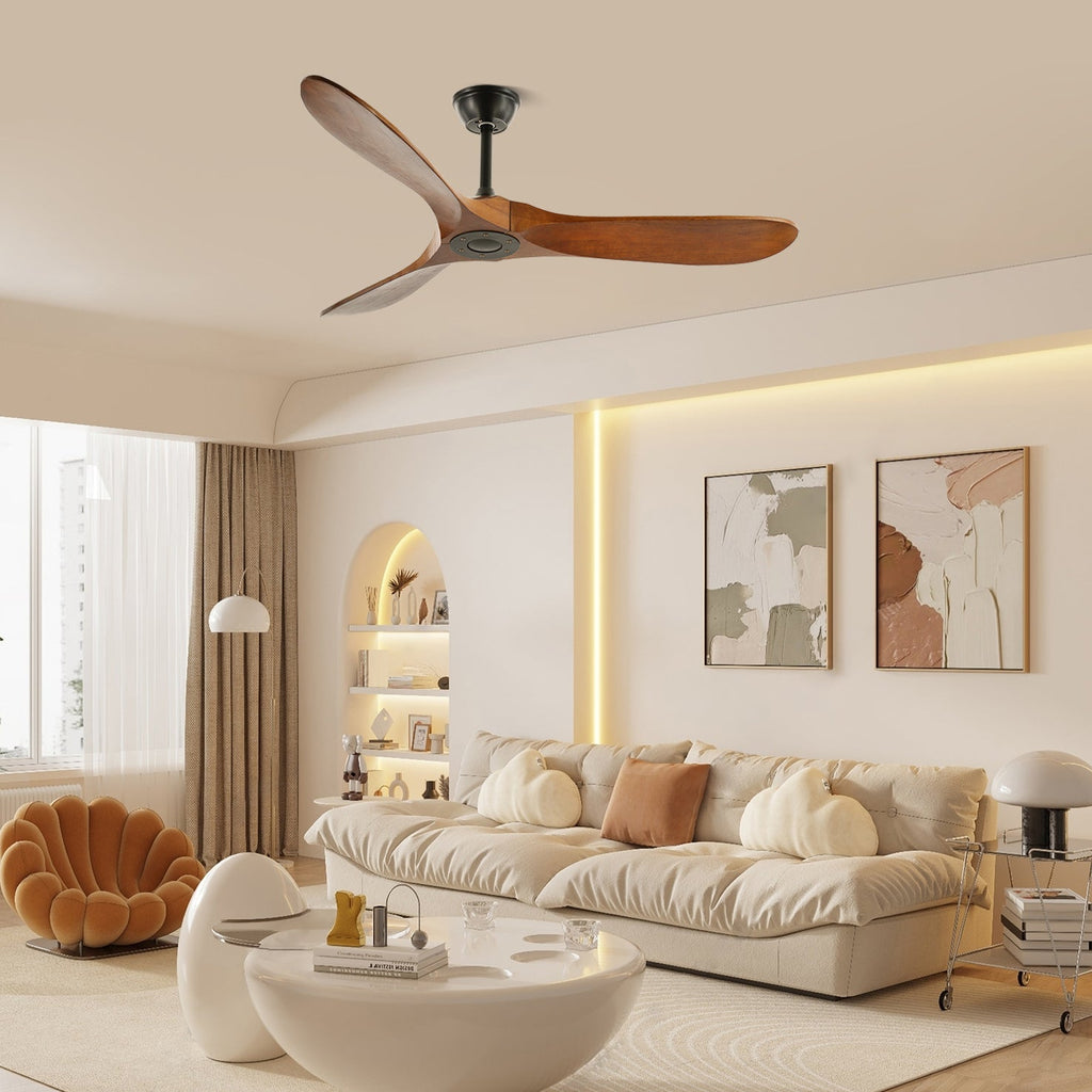 42"/52" Ceiling Fan | Sleek Design with Wooden Blades & DC Motor for Indoor Air Circulation