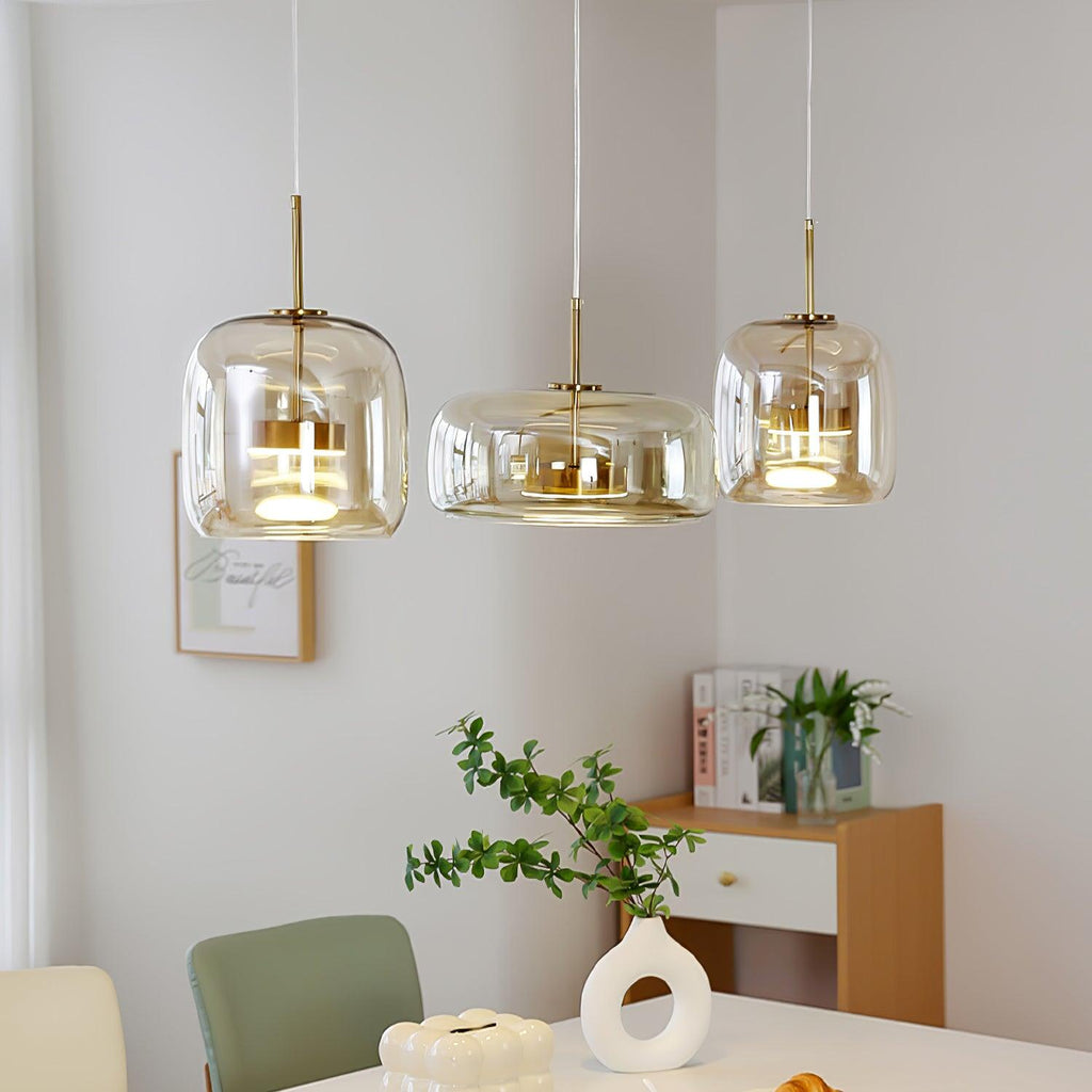 Metro Sphere Glass Pendant Lamp - Modern Hanging Light Fixture for Kitchen Island & Dining Room