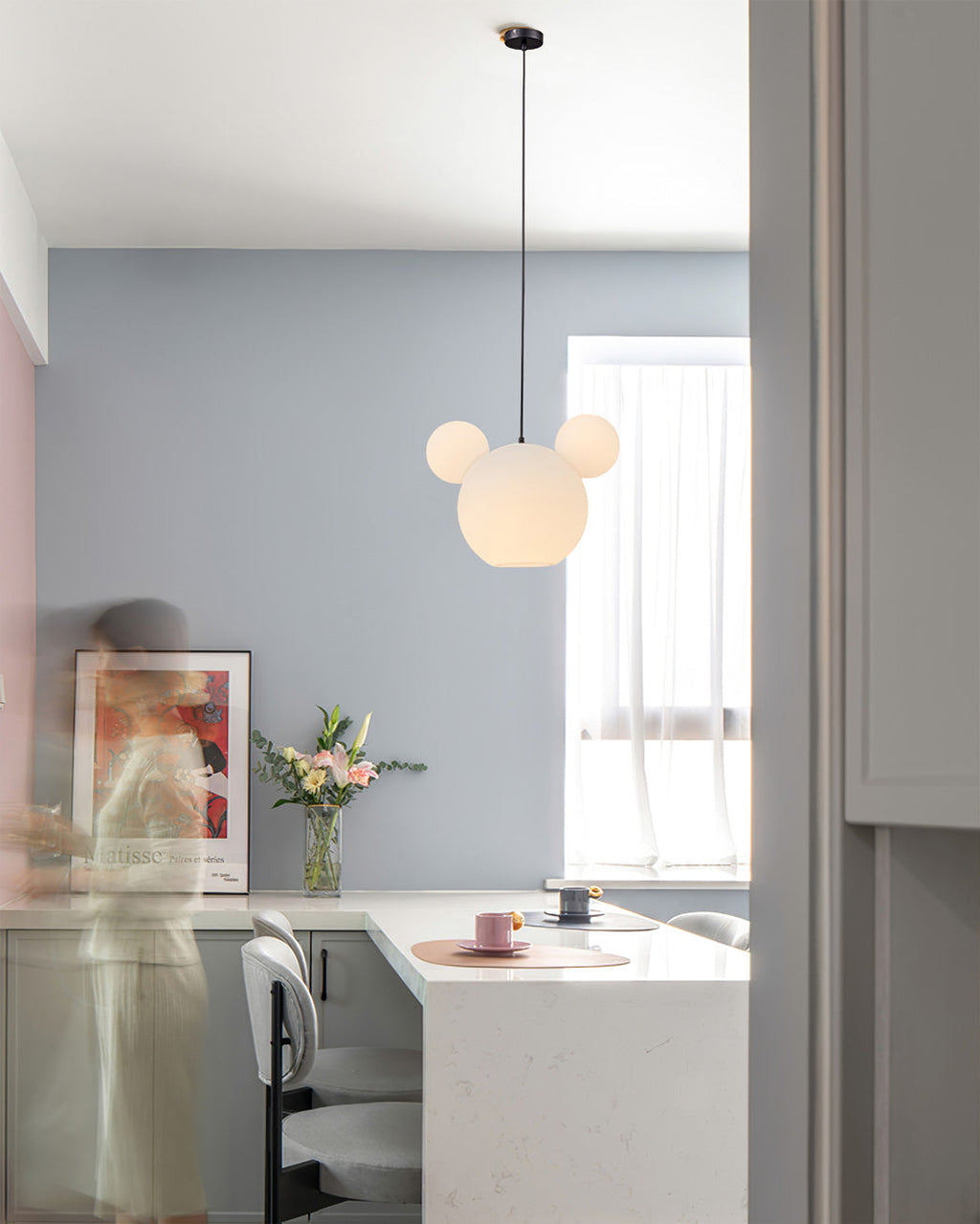 LED Pendant Light Fixture - Mickey Design - Ideal for Kids' Rooms, Playrooms & Nurseries