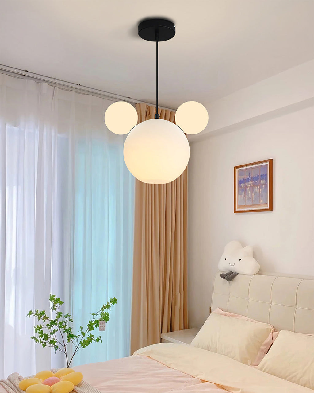 LED Pendant Light Fixture - Mickey Design - Ideal for Kids' Rooms, Playrooms & Nurseries
