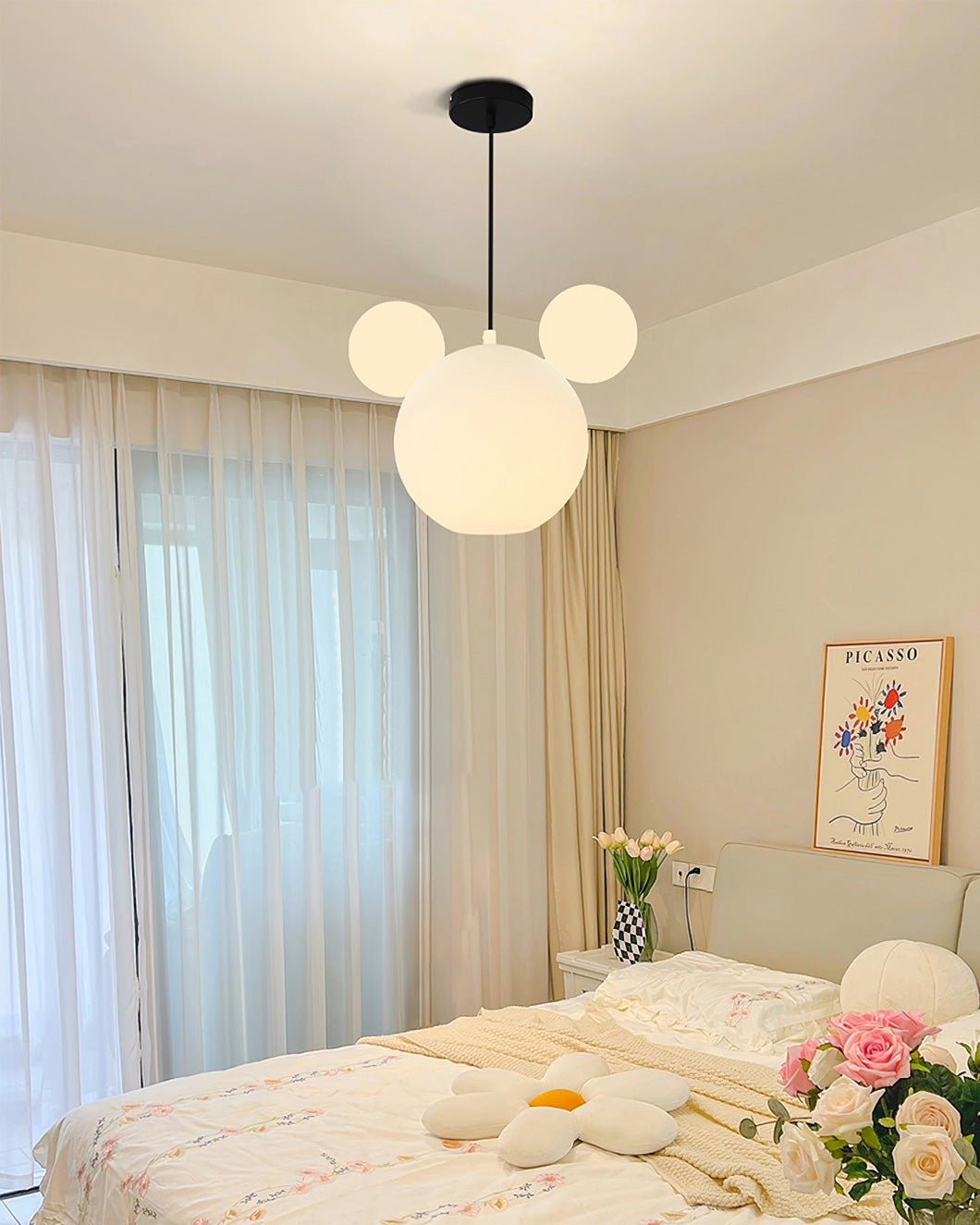 LED Pendant Light Fixture - Mickey Design - Ideal for Kids' Rooms, Playrooms & Nurseries