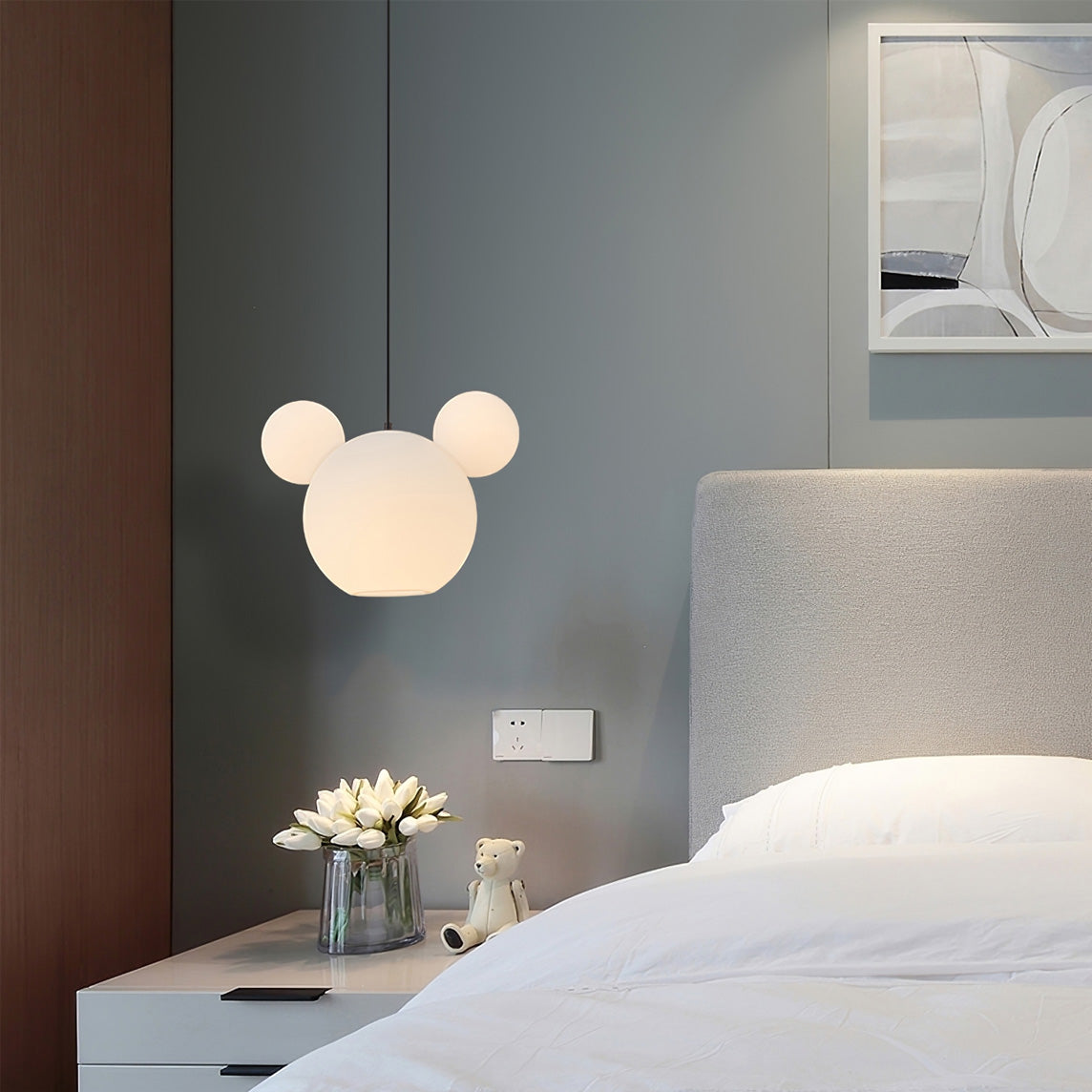 LED Pendant Light Fixture - Mickey Design - Ideal for Kids' Rooms, Playrooms & Nurseries