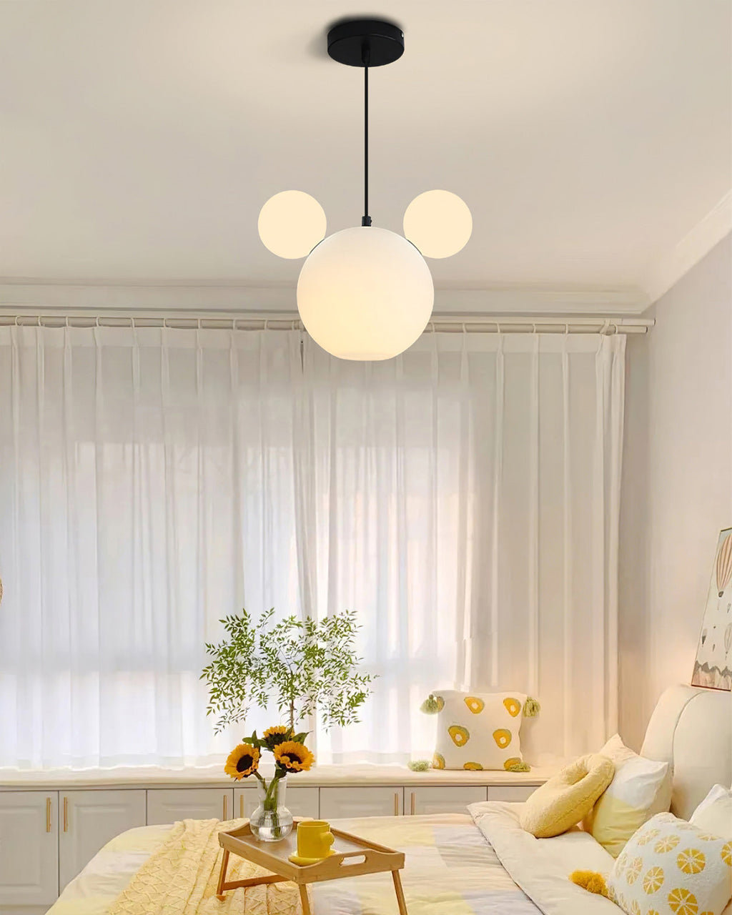 LED Pendant Light Fixture - Mickey Design - Ideal for Kids' Rooms, Playrooms & Nurseries