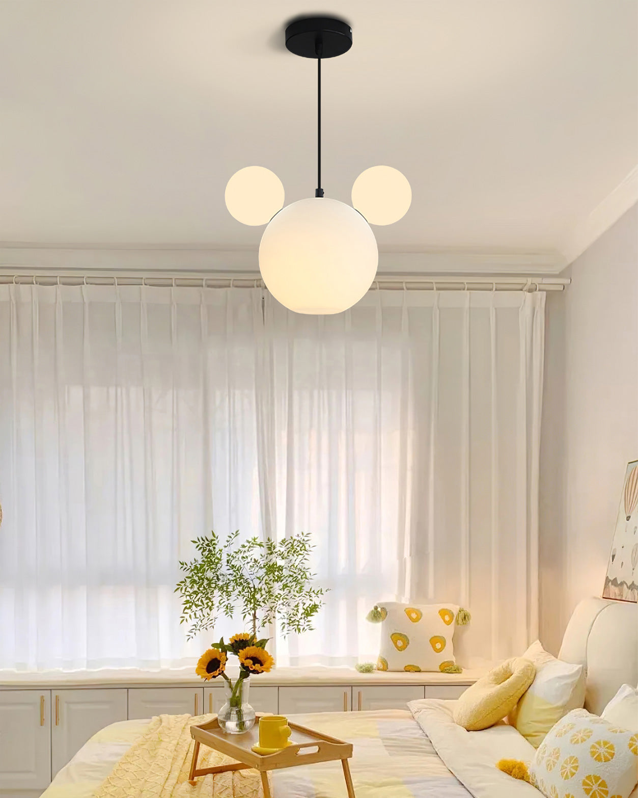 LED Pendant Light Fixture - Mickey Design - Ideal for Kids' Rooms, Playrooms & Nurseries