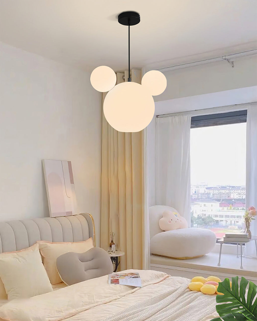 LED Pendant Light Fixture - Mickey Design - Ideal for Kids' Rooms, Playrooms & Nurseries