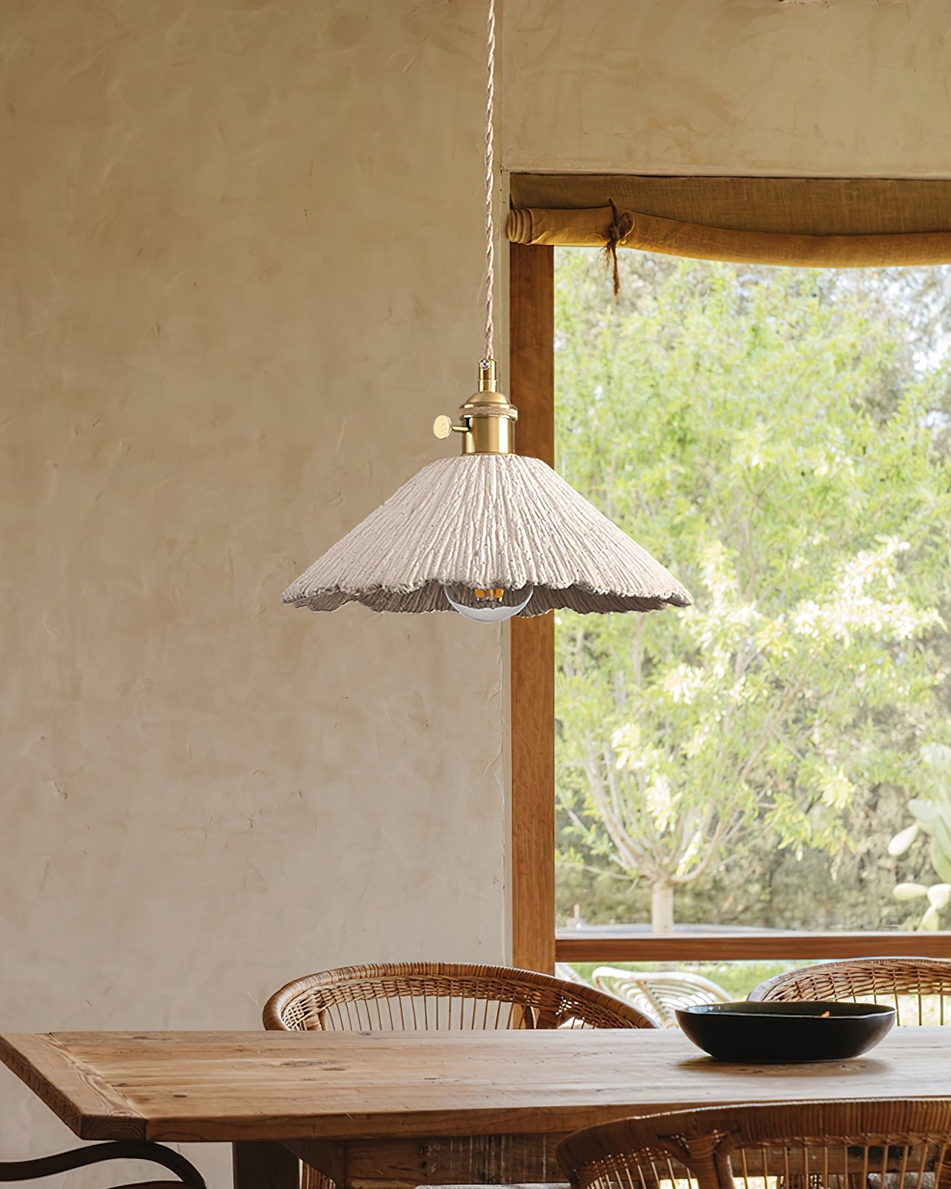 Microcement Pendant Lamp | Gray Cement Finish, Adjustable Height & Ideal for Modern Indoor Spaces