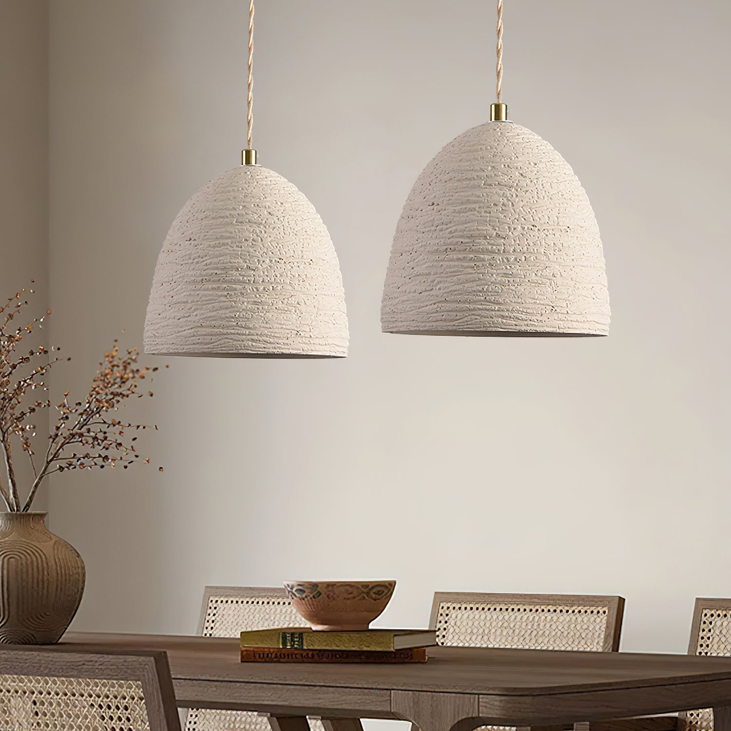 Microcement Pendant Lamp | Gray Cement Finish, Adjustable Height & Ideal for Modern Indoor Spaces