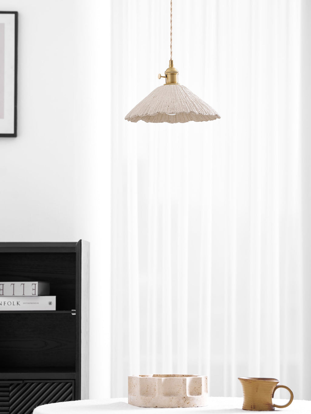 Microcement Pendant Lamp | Gray Cement Finish, Adjustable Height & Ideal for Modern Indoor Spaces