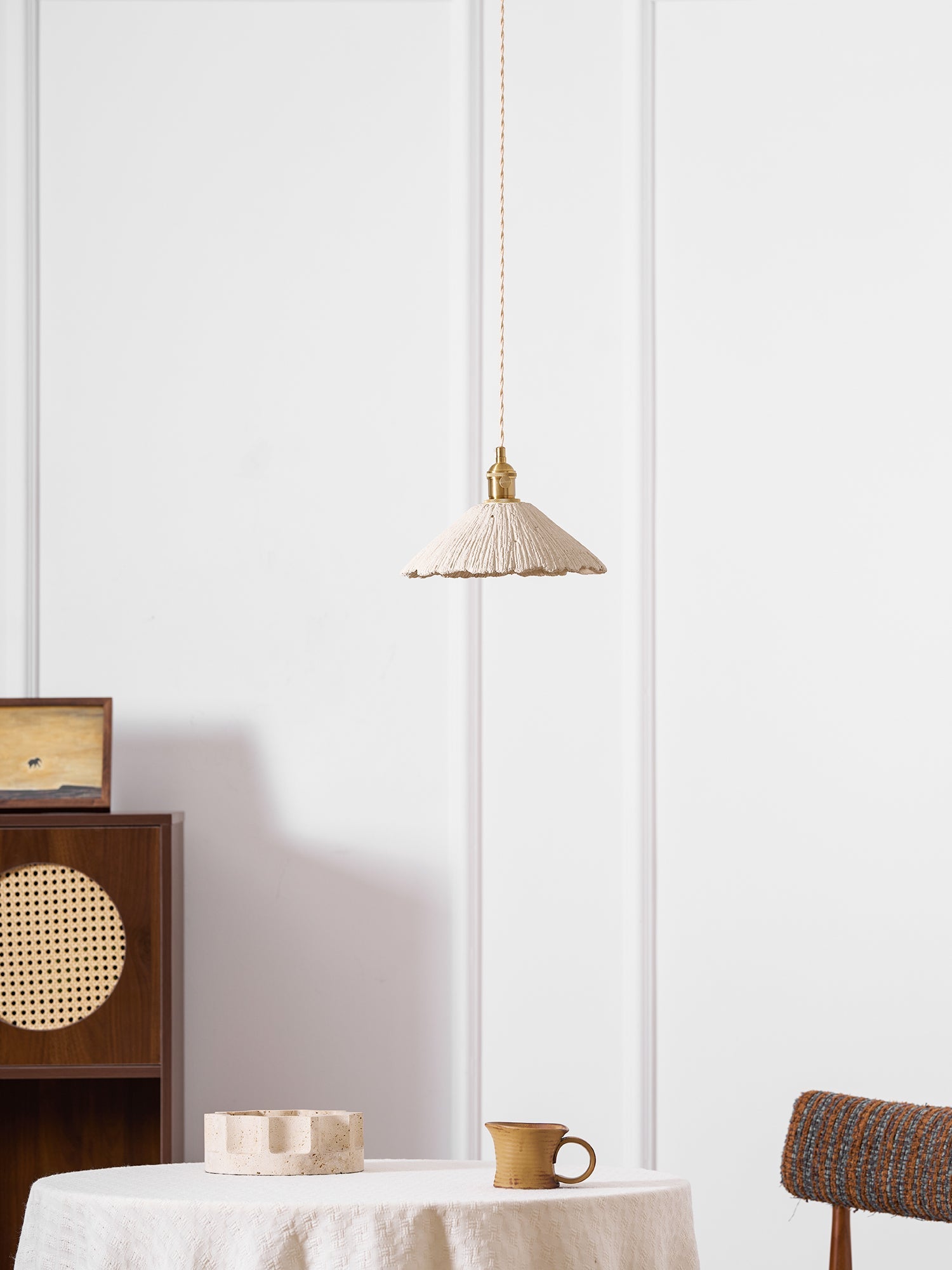 Microcement Pendant Lamp | Gray Cement Finish, Adjustable Height & Ideal for Modern Indoor Spaces