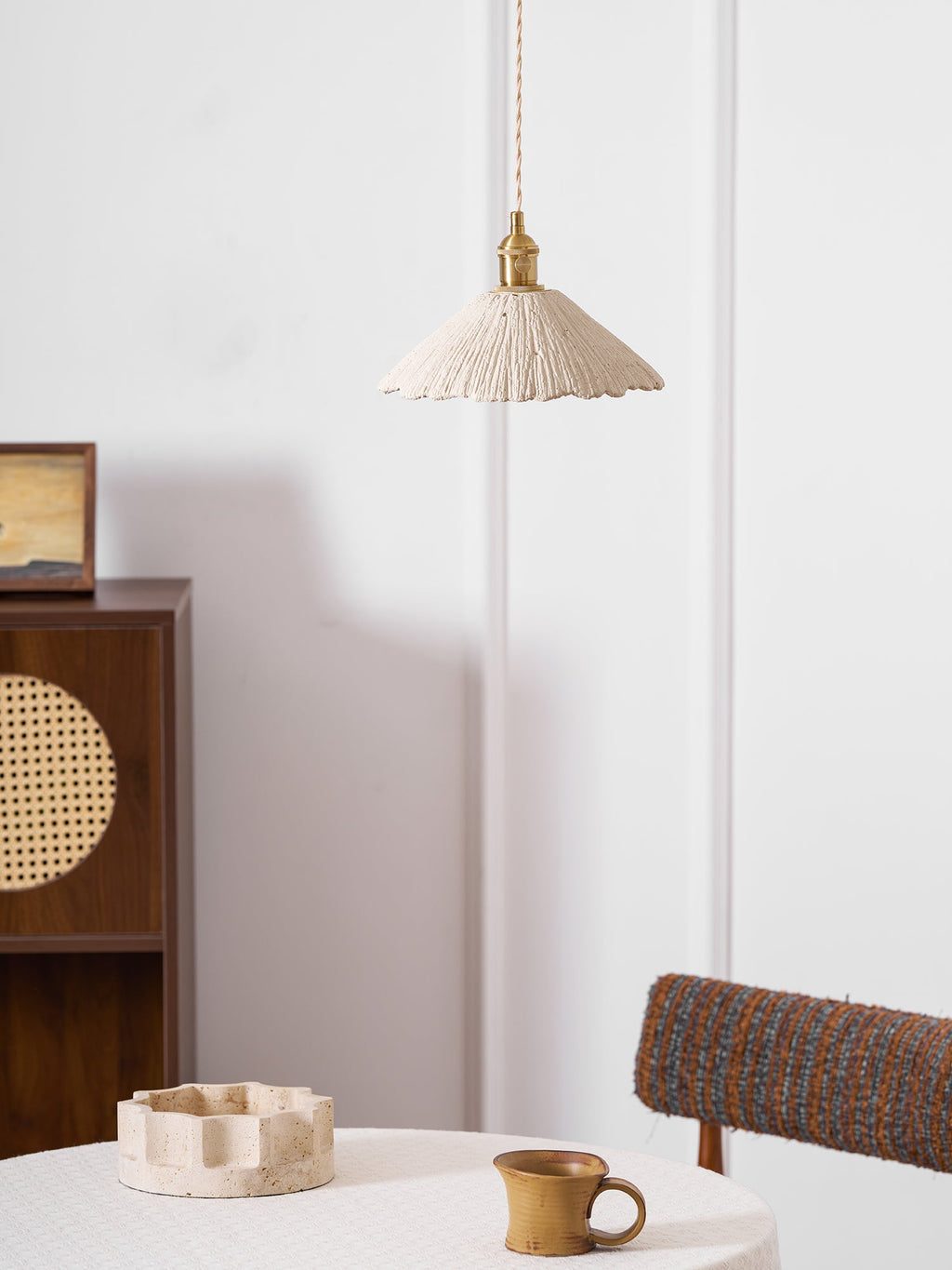 Microcement Pendant Lamp | Gray Cement Finish, Adjustable Height & Ideal for Modern Indoor Spaces