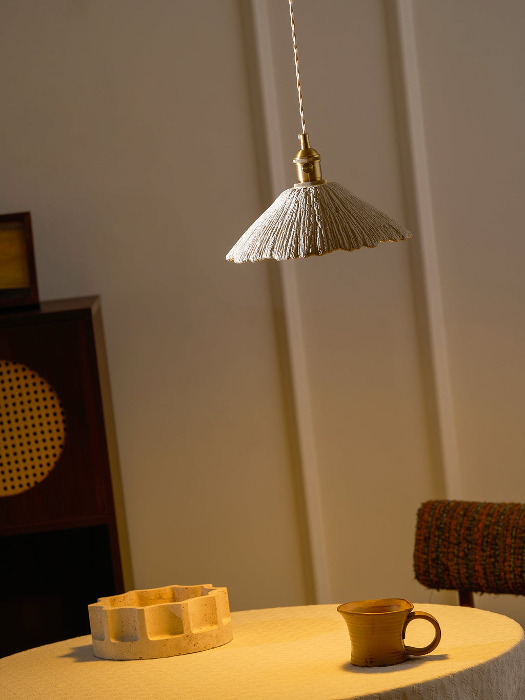 Microcement Pendant Lamp | Gray Cement Finish, Adjustable Height & Ideal for Modern Indoor Spaces