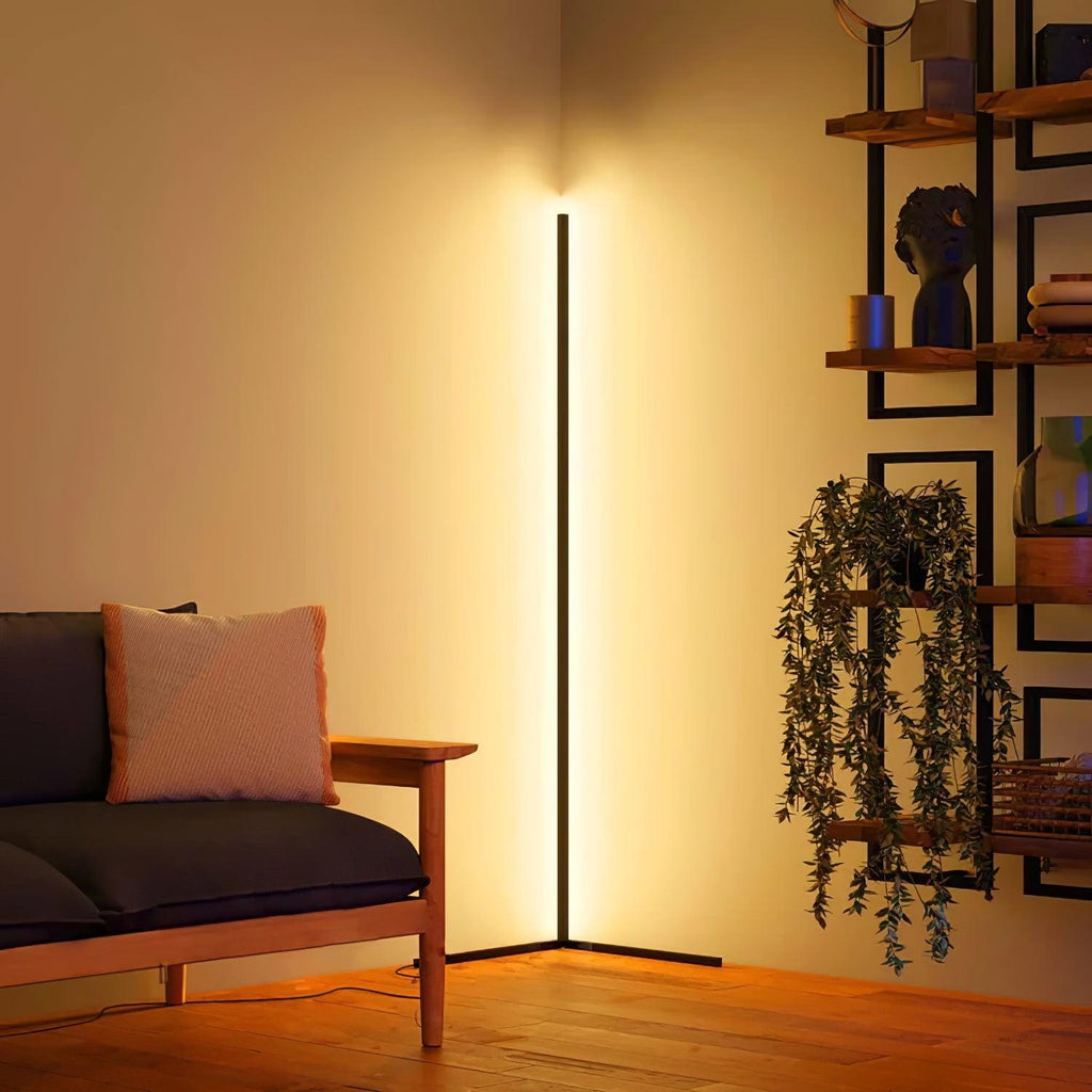 Minimalist LED Floor Lamp | Slim Profile, Remote Control & Ideal for Indoor Spaces