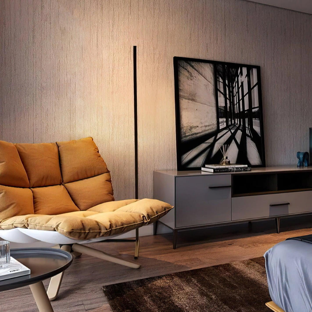 Minimalist LED Floor Lamp | Slim Profile, Remote Control & Ideal for Indoor Spaces