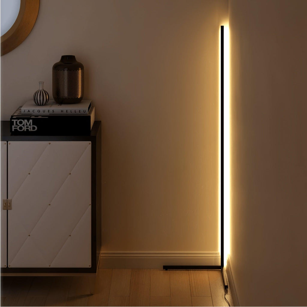 Minimalist LED Floor Lamp | Slim Profile, Remote Control & Ideal for Indoor Spaces