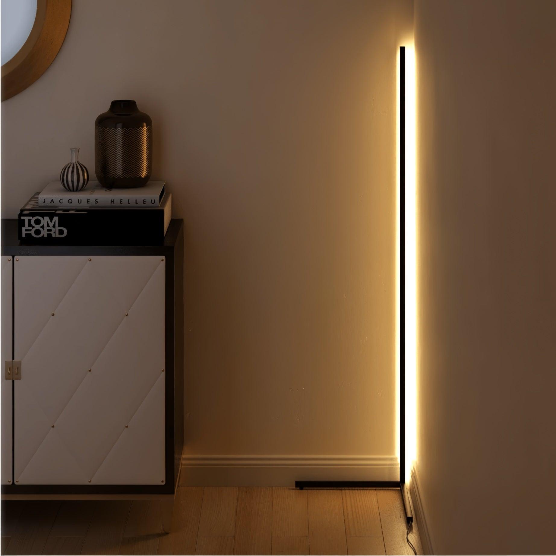 Minimalist LED Floor Lamp | Slim Profile, Remote Control & Ideal for Indoor Spaces