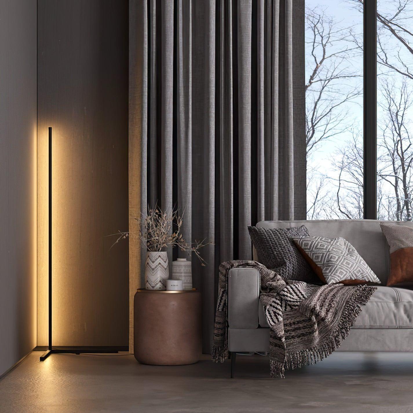 Minimalist LED Floor Lamp | Slim Profile, Remote Control & Ideal for Indoor Spaces