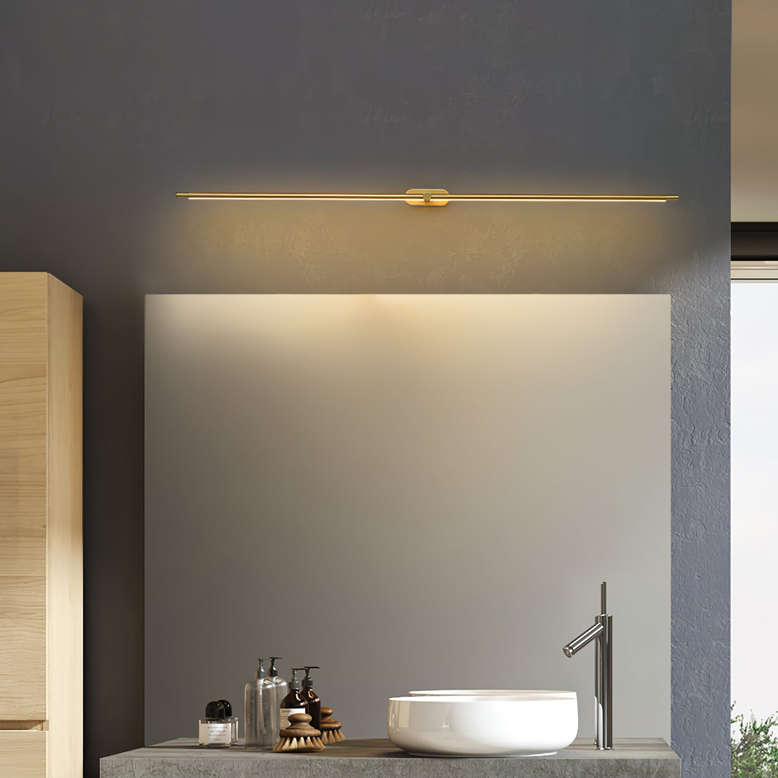 Minimalist Linear Rechargeable Wall Lamp | Touch Sensor, USB Charging & Ideal for Bathrooms and Vanity Mirrors