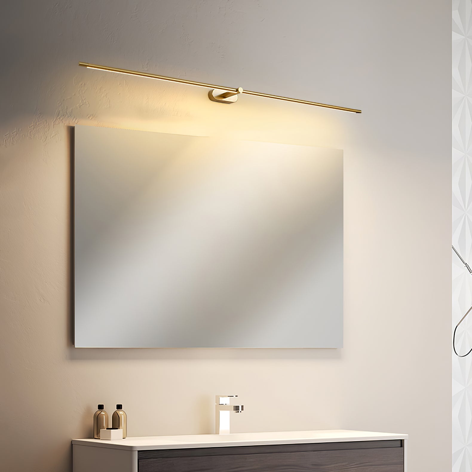 Minimalist Linear Rechargeable Wall Lamp | Touch Sensor, USB Charging & Ideal for Bathrooms and Vanity Mirrors