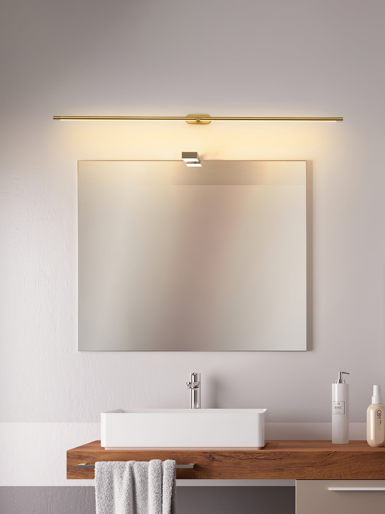 Minimalist Linear Rechargeable Wall Lamp | Touch Sensor, USB Charging & Ideal for Bathrooms and Vanity Mirrors
