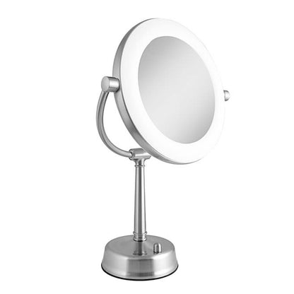 Cosmetic Mirror with LED Lights - Adjustable Brightness & Magnification - Ideal for Makeup & Grooming - Home Vanity