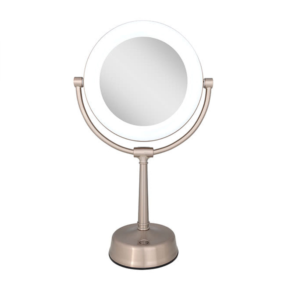 Cosmetic Mirror with LED Lights - Adjustable Brightness & Magnification - Ideal for Makeup & Grooming - Home Vanity