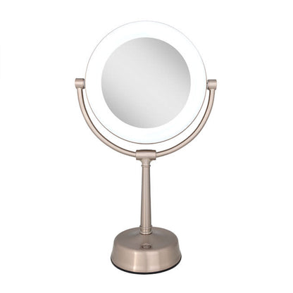 Cosmetic Mirror with LED Lights - Adjustable Brightness & Magnification - Ideal for Makeup & Grooming - Home Vanity