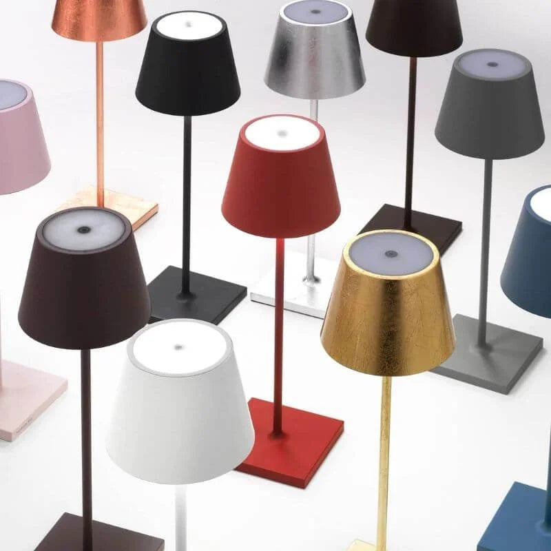 Modern Rechargeable LED Table Lamp – Wireless Touch Control Light with 10 Colors, 5200mAh Battery, IP65 Waterproof for Indoor & Outdoor Use